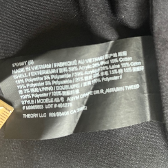 $425 Theory Tweed Asymmetrical Seam Sleeveless Career‎ Wear to work Casual Dress - Picture 14 of 14